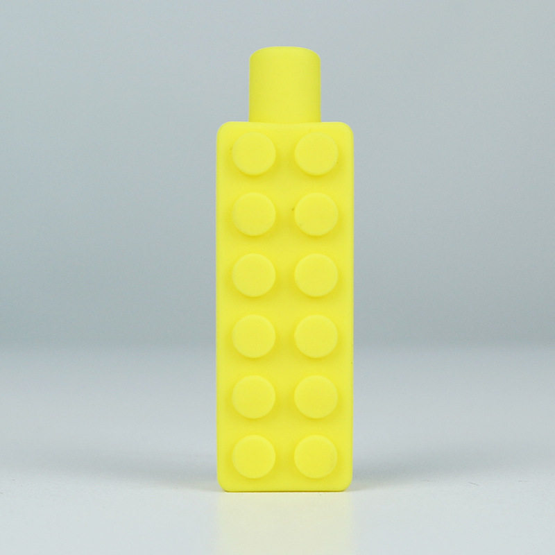 Leafree Natural Silicone Rainbow Building Block Teether Baby Teething Play Toy Infant Teether Silicone Chew Pencil Topper